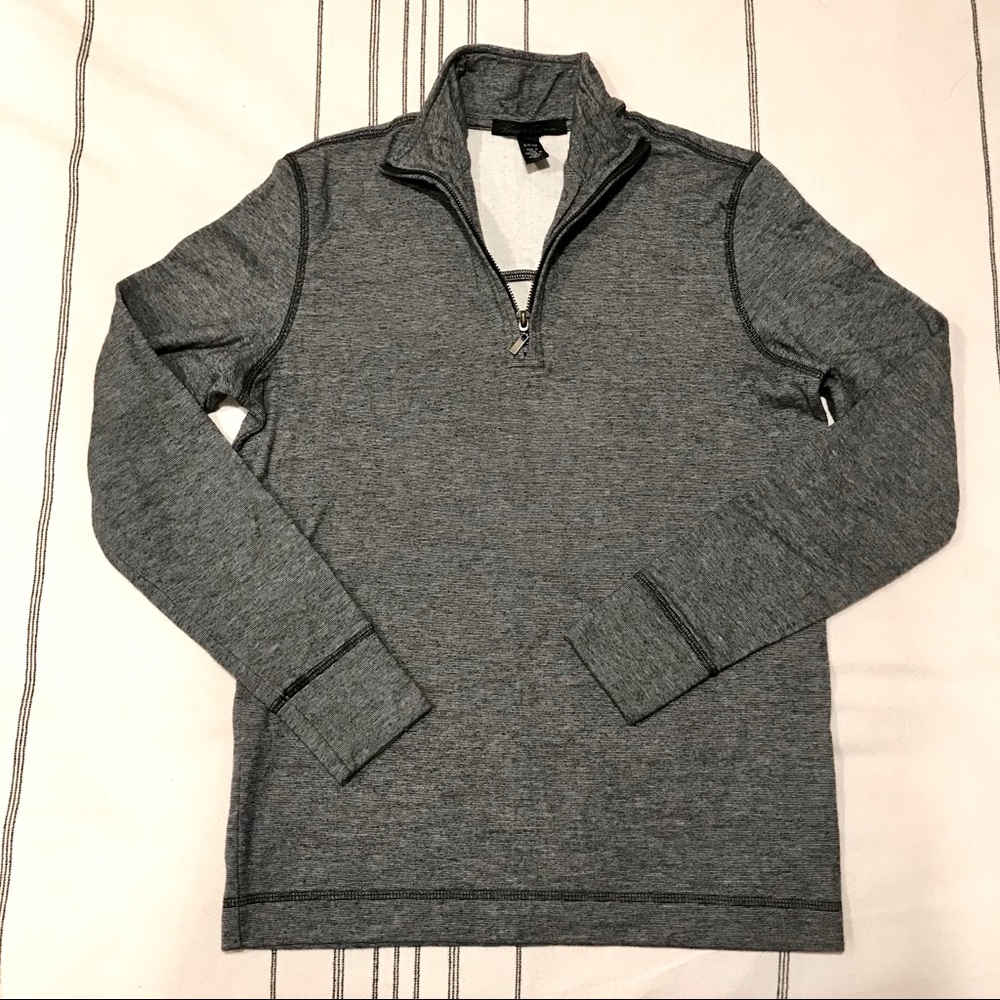 Kenneth Cole Grey half zipped mock neck sweater